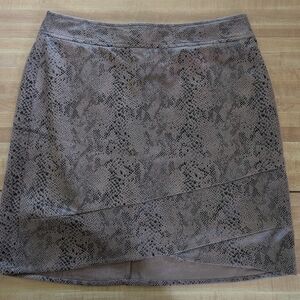 Love Riche Brown Mini Asymmetrical Pencil Skirt